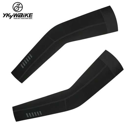 YKYWBIKE  Winter Fleece Warm Arm Sleeves Breathable Sports Elbow Pads Fitness Arm Covers Cycling Running thermal Arm Warmers