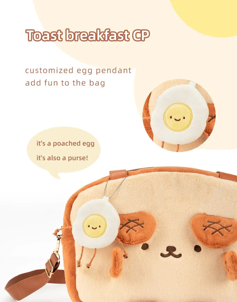 GeekShare Dog Toast Plush Bag Shoulder Tote Bag Handbag Carrying Case for Nintendo Switch/OLED/LITE IPAD Cute Shopping Bag