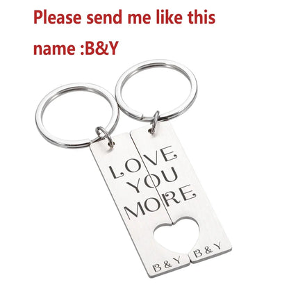 Stainless Personalized Heart Keychain Set Engraved Date and Name Custom Spotify Music Code KeyChain Car Love Keyring Gift Couple