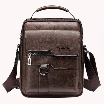 Men's Genuine Leather Crossbody Shoulder Bags Vintage PU Men Handbag Tote Casual Business Man Messenger Bag Leather Fanny Pack