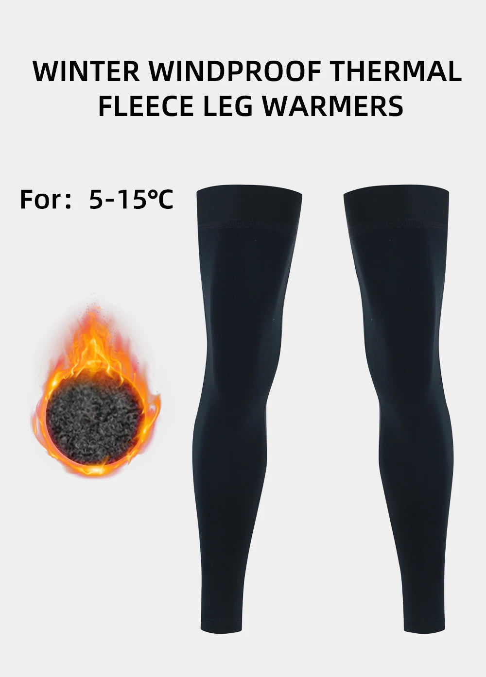 Cycling Leg Warmer Thermal Fleece Winter Cycling Knee Warmer  Warm Half Leggings Men Women MTB Road Bike Leg Cover Warmers